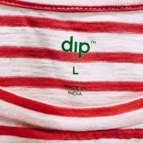 Dip Size L White Pink Stripe Embroidered Blouse - Picture 4 of 6